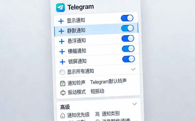 Android手机系统设置中Telegram应用通知权限的详细设置界面截图，展示如何开启所有通知选项