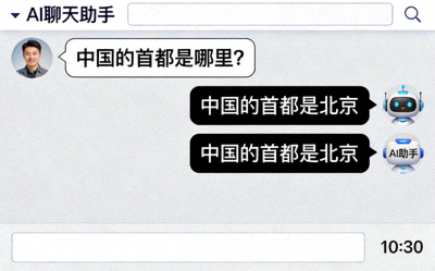Telegram中文版内置AI聊天助手对话界面截图，展示其用简体中文回答问题的能力